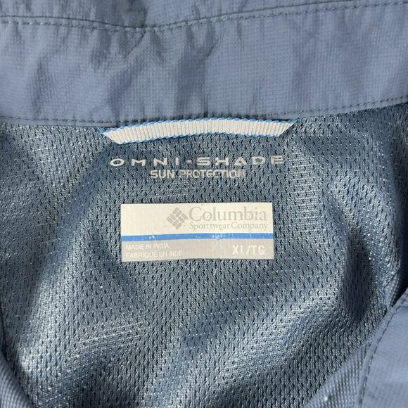 Columbia Sportswear Omni-Shade Silver Ridge Shirt Blue Men's Size XL - Picture 3 of 7